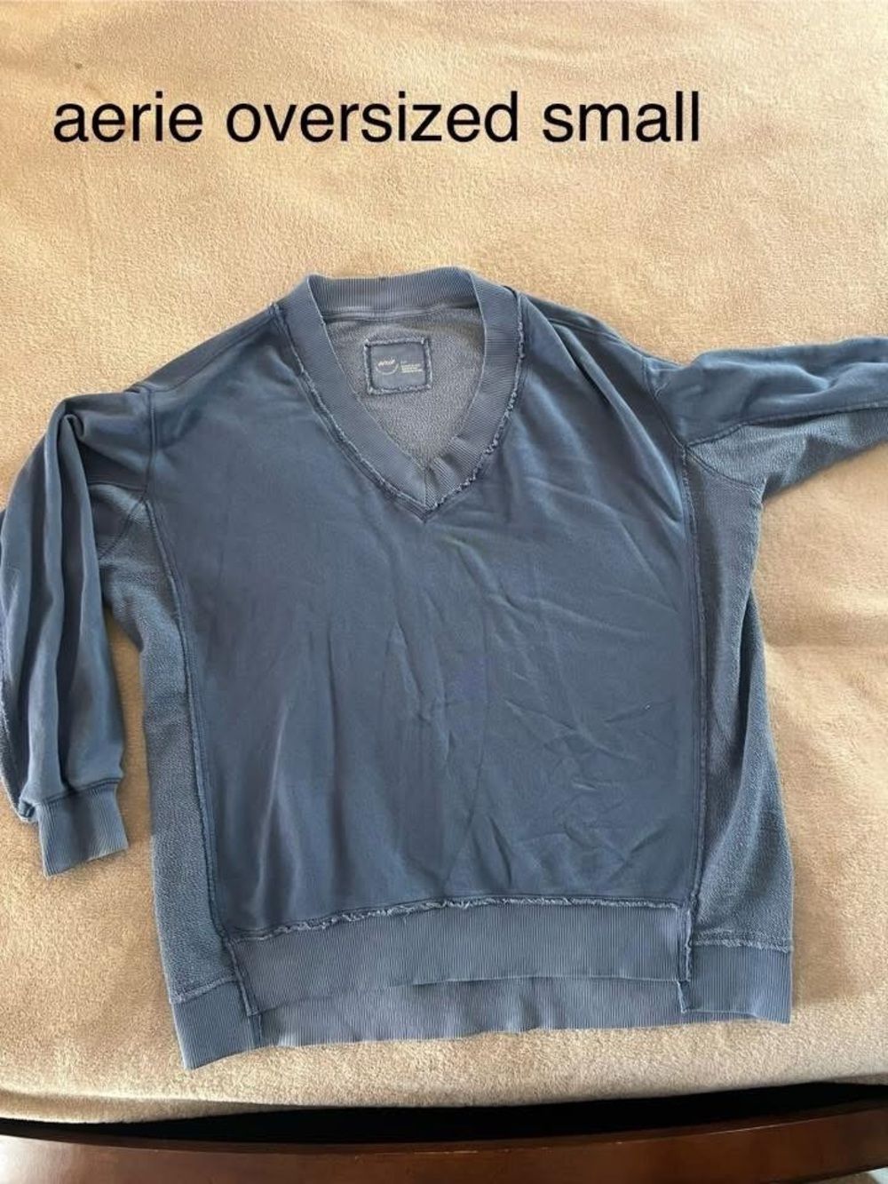 aerie Men's V-Neck Sweater - Slate Blue